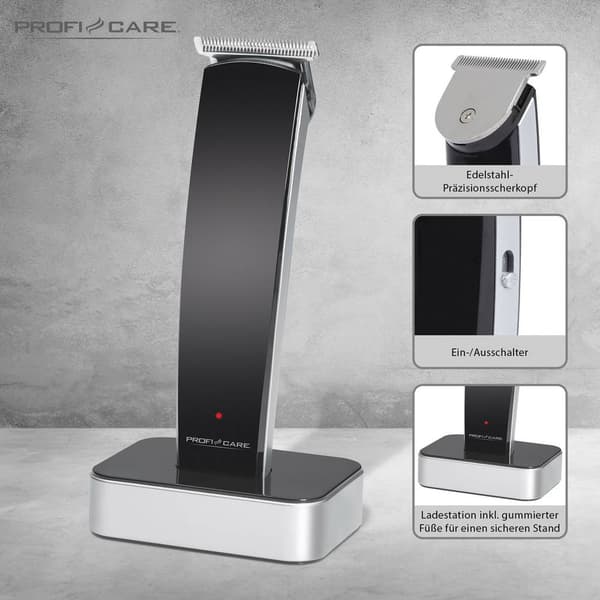 Profi-Care PC-HSM/R 3051 Skäggtrimmer, Hårtrimmer Svart, Silver