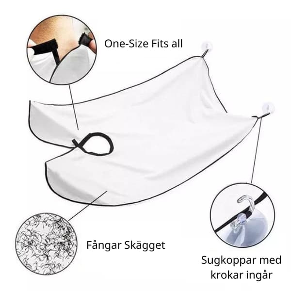 Förkläde för Rakning - Skäggfångare - Svart