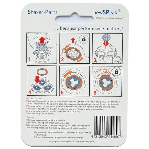 Shaver-Parts Barberhoved Alt Sh98/sh71