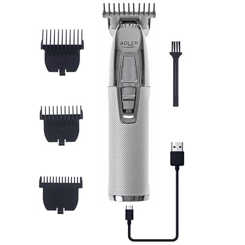 AD 2836 sølv Professionel hårklippertrimmer - USB
