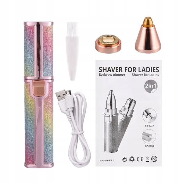 SET TRIMMER NÄSA ÖGONBRYN KROPPSHÅR BORSTE 2 I 1 USB