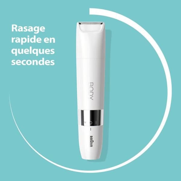 Braun Body Mini BS1000 Elektrisk Bodytrimmer för Män och Damer - Våt och Torr - Multifunktionell - Vit
