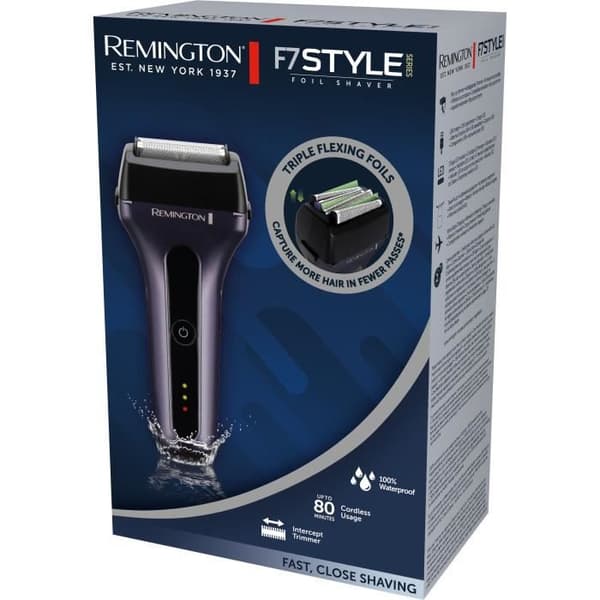 Ledningsfri barbermaskine - REMINGTON - F7000 - Tri-flex-blade - Skærehoved - 100% vandtæt - Batterilevetid 80 min.