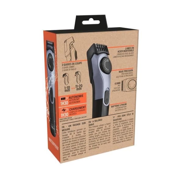 THE BARB' EXPERT 6042 batteridriven skäggtrimmer - Litiumbatteri - 19 klipphöjder - Batteritid 1 tim 30 - LED-indikator