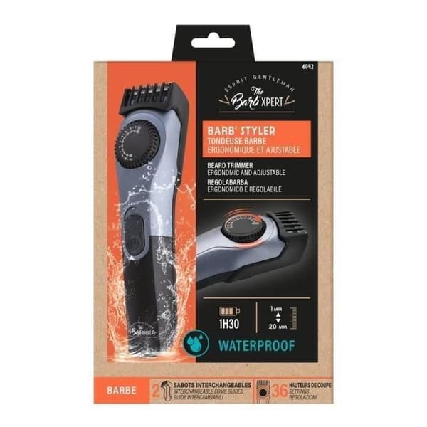 THE BARB' EXPERT 6042 batteridriven skäggtrimmer - Litiumbatteri - 19 klipphöjder - Batteritid 1 tim 30 - LED-indikator
