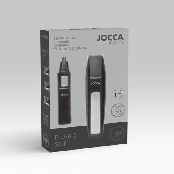 5-i-1 skäggtrimmer KIT - JOCCA - 1439 - 3V - 4 kammar - Svart och rostfritt stål
