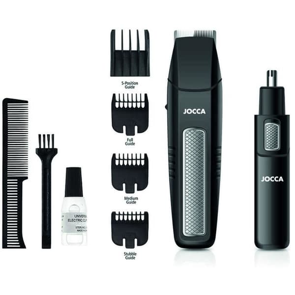 5-i-1 skäggtrimmer KIT - JOCCA - 1439 - 3V - 4 kammar - Svart och rostfritt stål