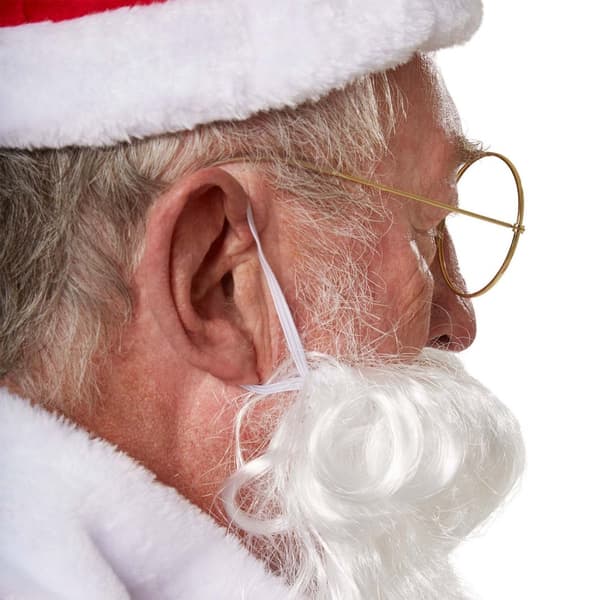 Santa Claus peruk och skägg - vit