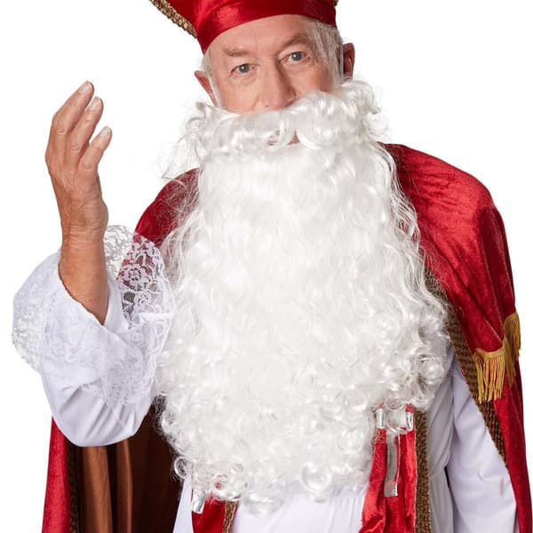 Santa Claus peruk och skägg - vit