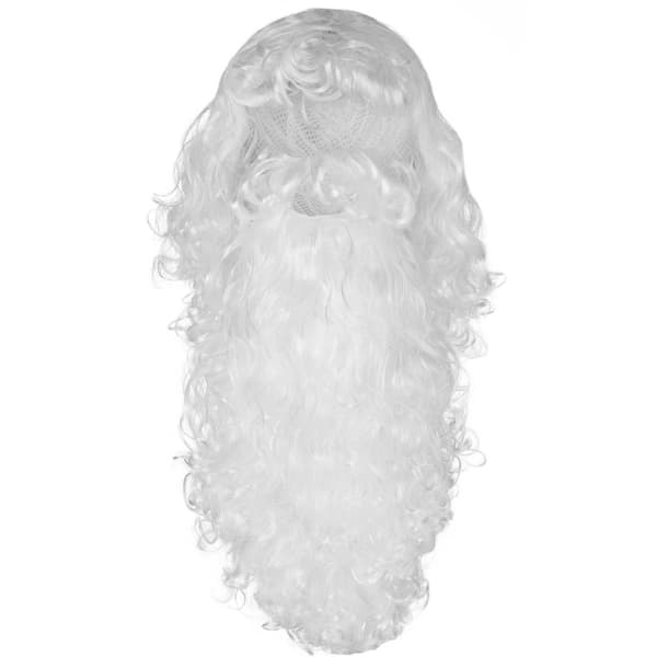 Santa Claus peruk och skägg - vit
