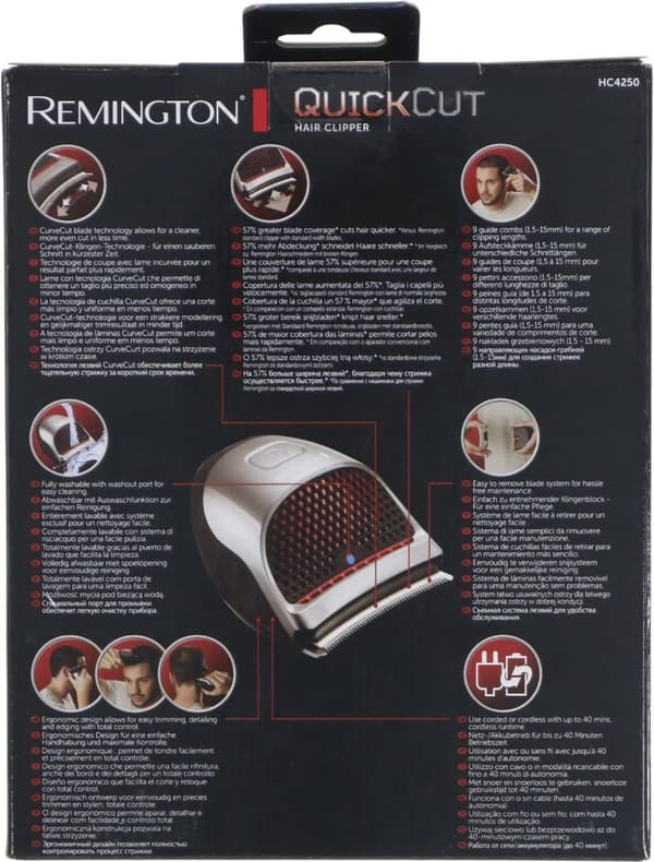 Remington HC4250, Rustfrit Stål, Sort, Grå,