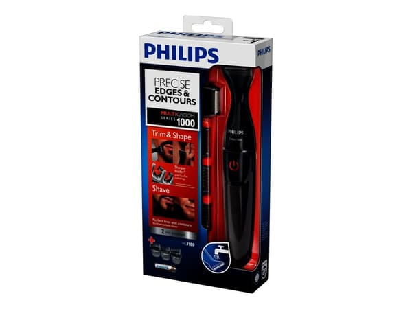 Trymer Philips Multigroom Series 1000 MG1100/16 Sort, Rød