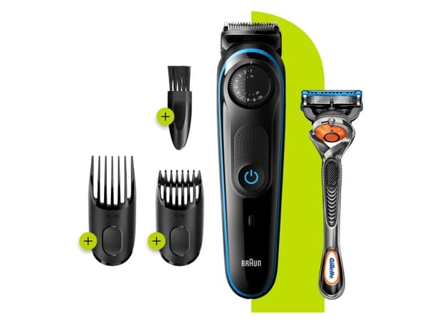 Braun BeardTrimmer 81705178, Pestävä, Akku, Musta, Sininen