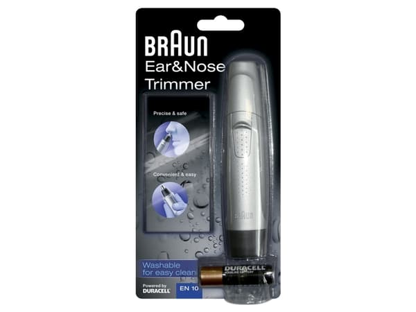 Braun EN 10 øre- og nesehårstrimmer sølv/svart Sort, Grå