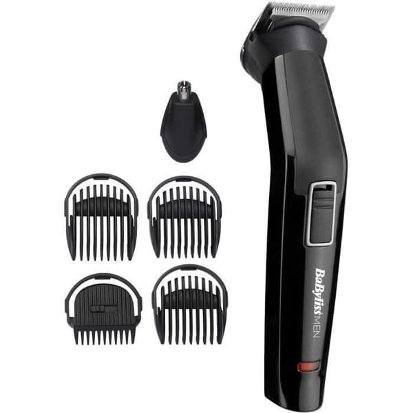 BABYLISS MT725E - 6 i 1 multifunktionstrimmer - Trådlös - 60 min autonomi - 2 utbytbara tillbehör - Tvättbara huvuden Svart