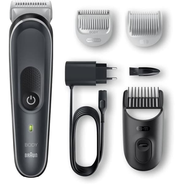 Braun Body Groomer 5 BG5340 Body Trimmer, med kam för känsligt område, grå/vit