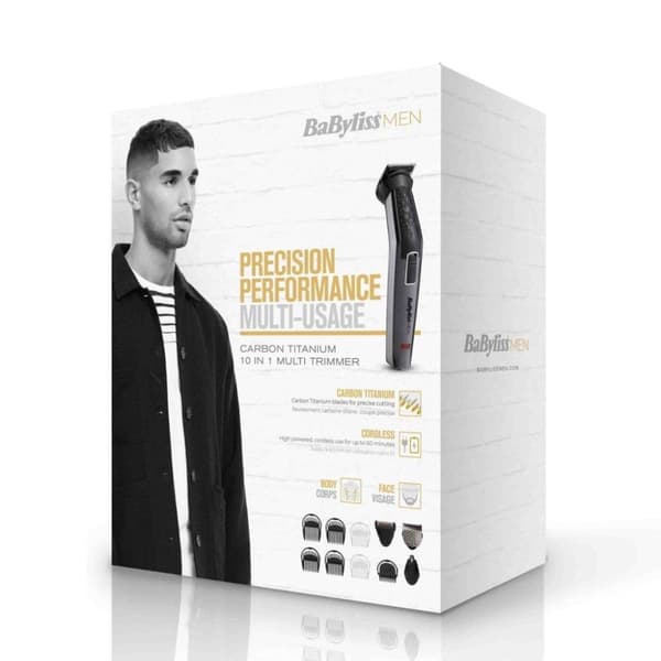 Babyliss MT727E Carbon Titanium 10in1 Multi Trimmer Sort/Sølv