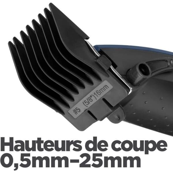 Hårklippare - BaByliss - E695E - Rostfria blad - 8 klippguider - från 1 till 25 mm