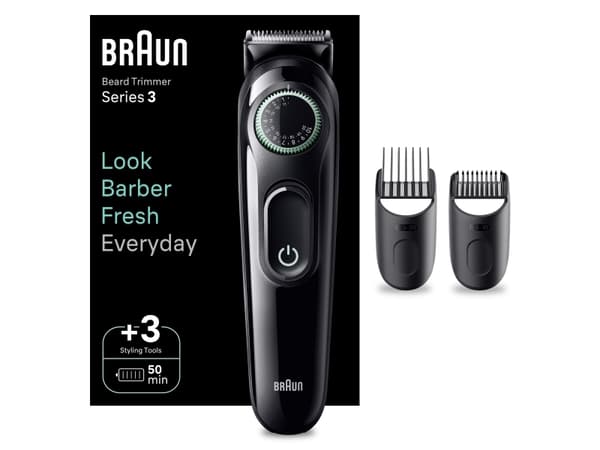 Braun BeardTrimmer 3 BT3411 Musta - Vihreä (BT3410) musta, Vihreä