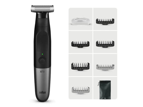 Braun XT5200, Svart, Silver, Rektangel, 1 mm, 5 mm, Skägg, Ansikte, Batteri