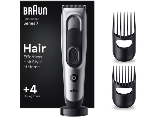 Braun HC7390, Musta, Harmaa, 3 mm, 3,5 cm, Pää, 5 vuosi/vuosia, Akku