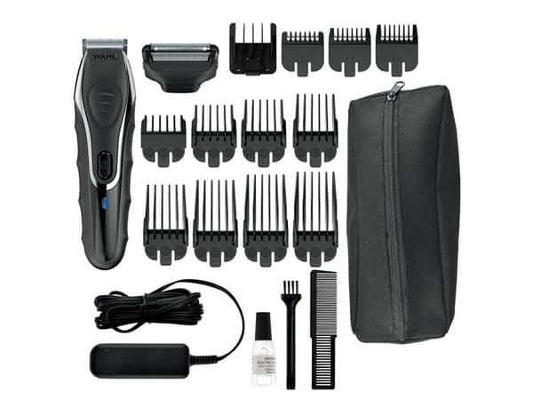 Wahl Aqua Groom, Våt och torr, Displaytyp, Självskärpande blad, Batteri, Svart, Silver