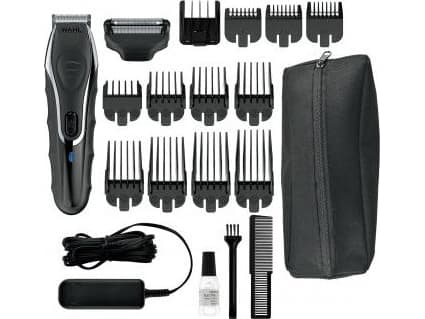Wahl Aqua Groom, Våt och torr, Displaytyp, Självskärpande blad, Batteri, Svart, Silver