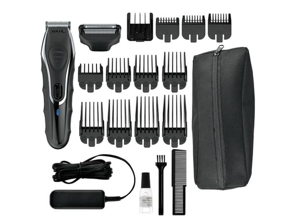 Wahl Aqua Groom, Våt och torr, Displaytyp, Självskärpande blad, Batteri, Svart, Silver
