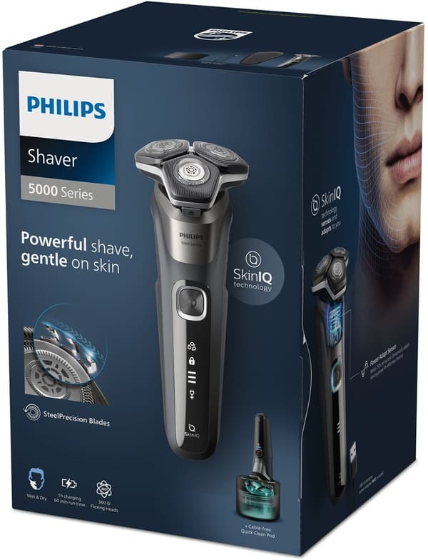 Philips SHAVER Series 5000 S5887/50 våd og tør elektrisk barbermaskine med 3 tilbehør