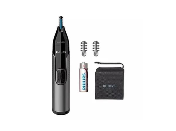 Philips 3000 series Nose trimmer series 3000 NT3650/16 Nenä-, korva- ja kulmakarvatrimmeri, Harmaa, Ruostumaton teräs, Akku, AA, Alkali