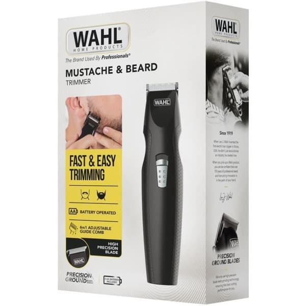 Skäggtrimmer - WAHL - Mustasch & Skägg - 3 V - Svart