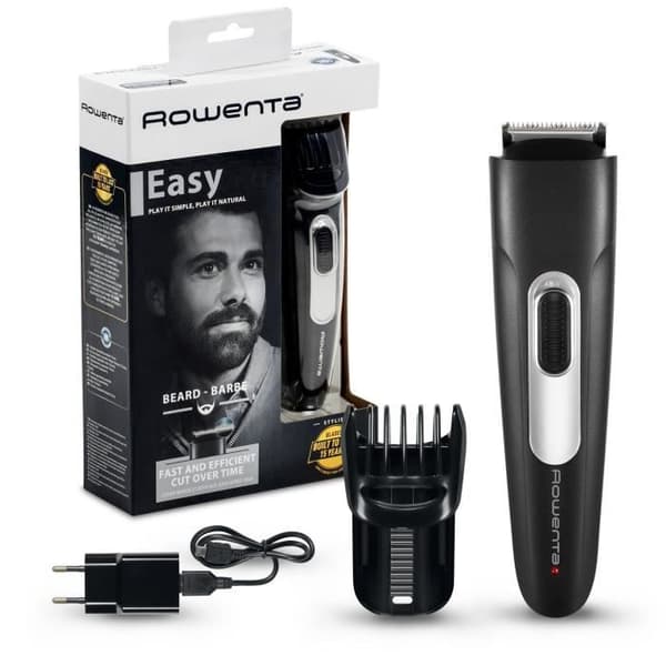 ROWENTA Stylis Easy skäggtrimmer, uppladdningsbar, självslipande rostfria blad, 1 mm precisionsjustering TN2801F4