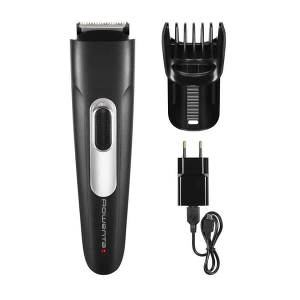 ROWENTA Stylis Easy skäggtrimmer, uppladdningsbar, självslipande rostfria blad, 1 mm precisionsjustering TN2801F4 Svart, Silver