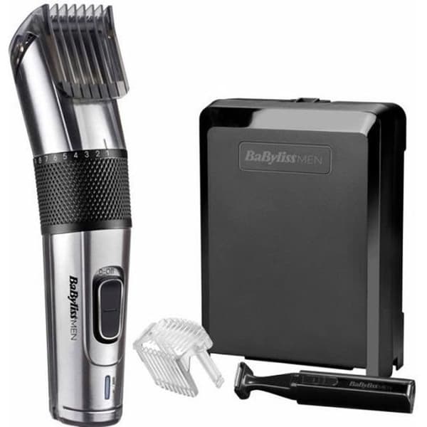 BABYLISS E977E - Hårklippare i CARBON STEEL - 26 längdsteg - Sladdlös - Självslipande rostfritt stålblad - Svart