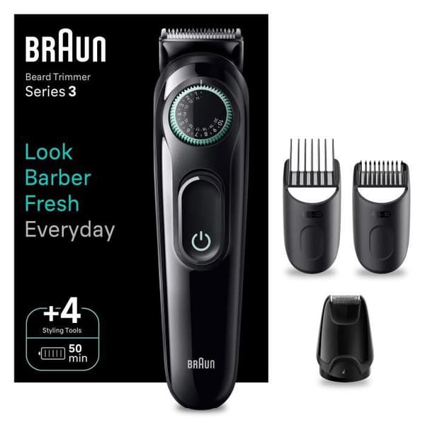 BRAUN SKÄGGTRIMMER SERIES 3 BT3421, ELEKTRISK SKÄGGTRIMMER PO Svart