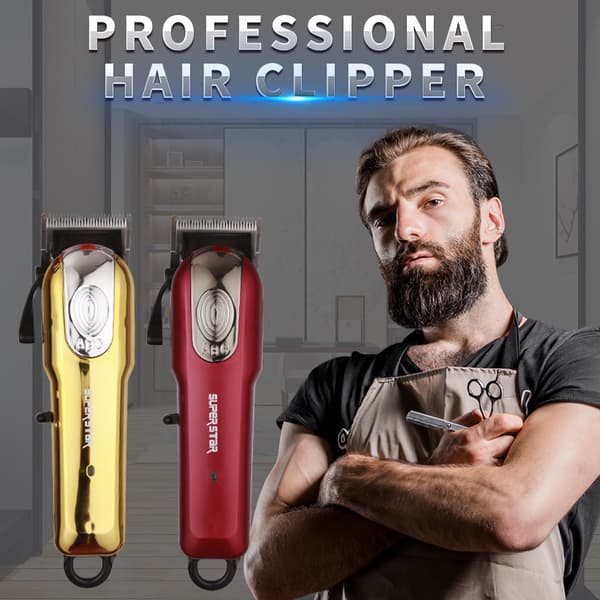 INF Professionel, tr\u00e5dl\u00f8s h\u00e5rklipper - Fris\u00f8rsk\u00e6gtrimmer Rød