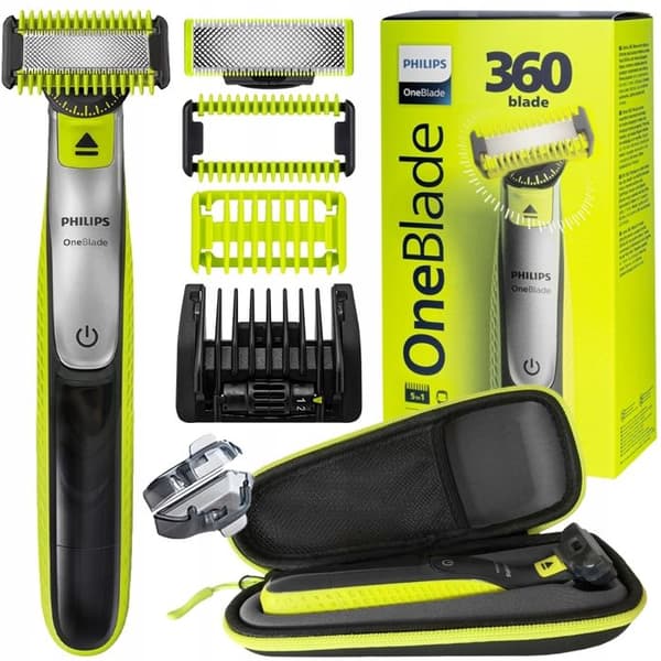 Philips Oneblade 360-skäggtrimmer, resväska