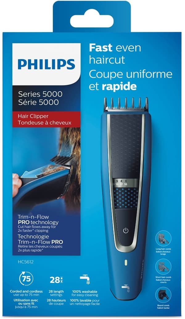 Philips 5000-sarja HC5612/15 hiustenleikkuri/leikkuri Musta, Sininen