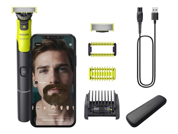 Philips OneBlade 360 with Connectivity QP4631/65 Face + Body, Teräverkollinen parranajokone, Harmaa, Lime, Akku, Litiumioni (Li-Ion), 1 h, 5,4 W