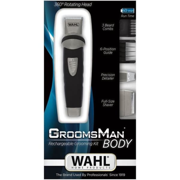 WAHL GroomsMan Beard &amp; Body Trimmer - batteridriven - självslipande skärhuvud