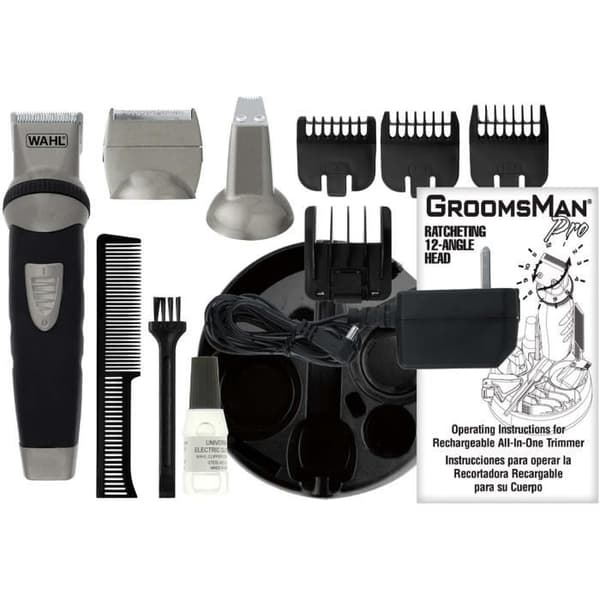 WAHL GroomsMan Beard &amp; Body Trimmer - batteridriven - självslipande skärhuvud
