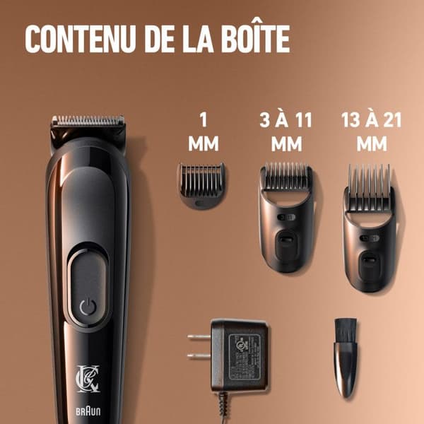Skäggtrimmer - KING C GILLETTE - Modell med 3 kammar - Autonomi 50 min - Metallblad