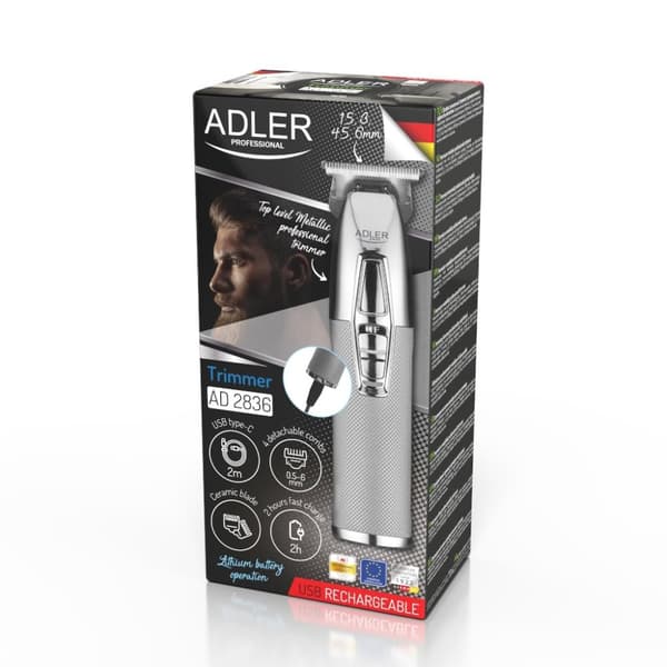 ADLER AD 2836s Silver USB-trimmer