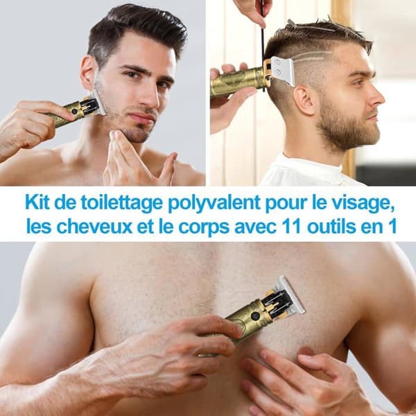 Skäggtrimmer för män, Hårtrimmer för män, Skäggtrimmer, Skäggtrimmer för hår, Snabb laddning USB, Trimmer för finish för män, LCD