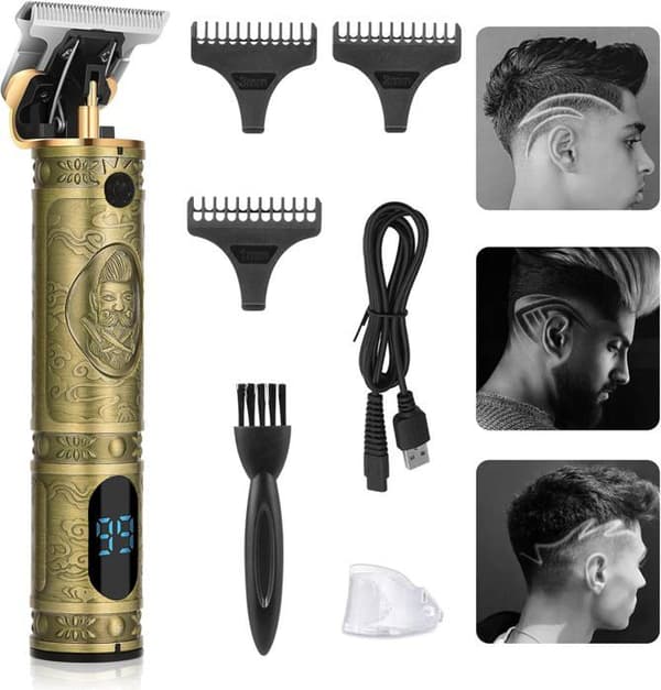 Skäggtrimmer för män, Hårtrimmer för män, Skäggtrimmer, Skäggtrimmer för hår, Snabb laddning USB, Trimmer för finish för män, LCD