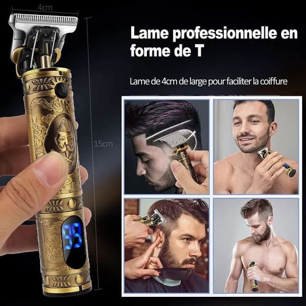 ABURNUDRE Hårtrimmer för män - Multifunktionsskägg, hår, mustasch - Uppladdningsbar via USB