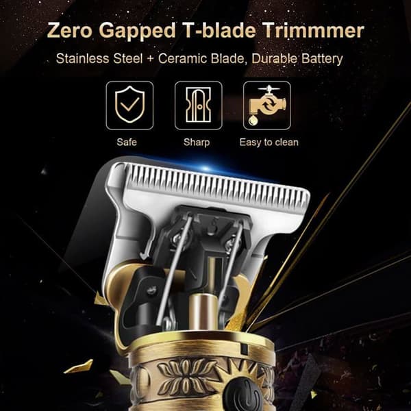 Skäggtrimmer - Brostyle - Professionell - Uppladdningsbar - LED-display - T-blad