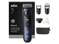 Miniatyrbild 1 av 3: Braun BeardTrimmer 7 BT7520, Tvättbar, Batteri, Svart, Blå