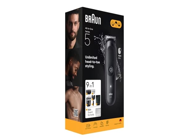 Braun AIO5540, Black, 0.5 mm, 2.1 cm, Battery, 120 min, Built-in battery