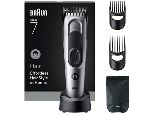 Braun HC7590, Black, Silver, 3 mm, 3.5 cm, 50 min, Built-in battery, 1 h